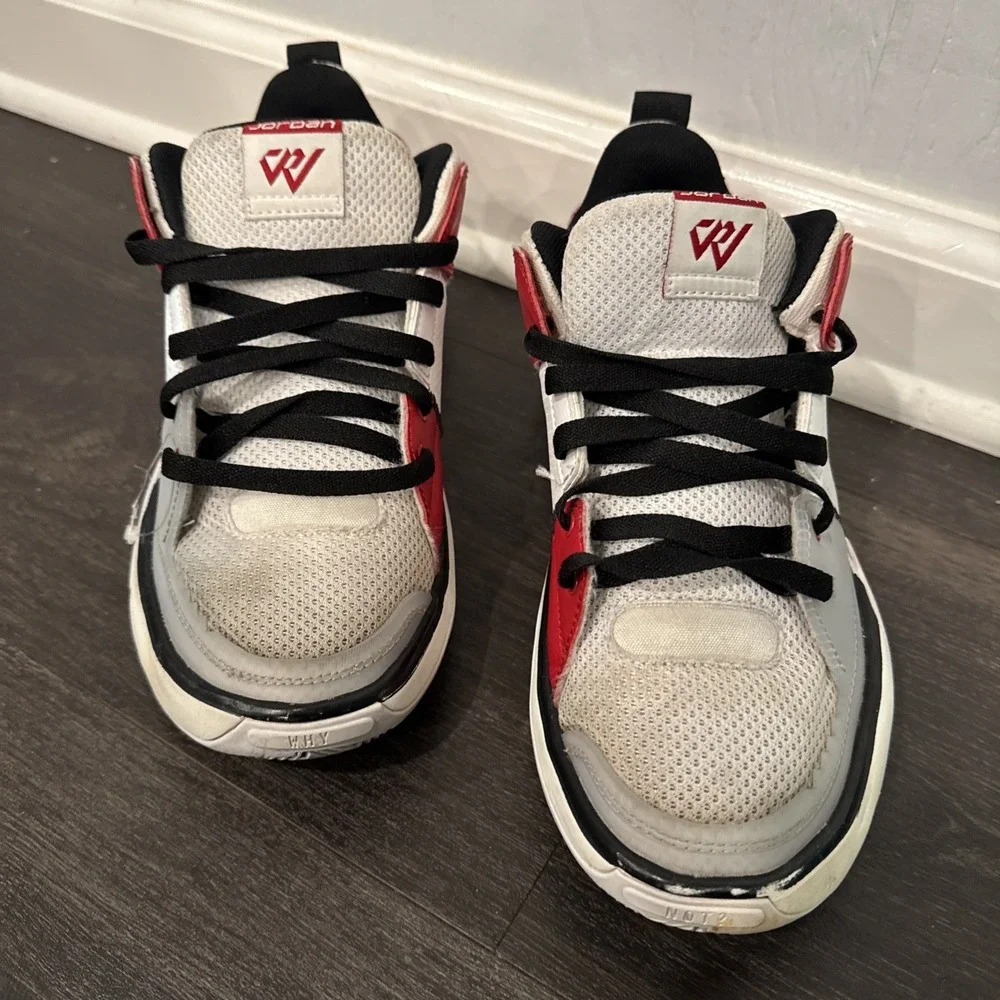 Jordan One Take 5 Shoes White GYM RED SNEAKERS Size 6.5Y Used Condition - Picture 11 of 11